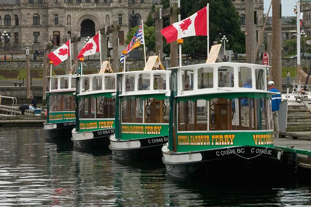 Watch boats sail in and out of the Inner Harbour from aboard a cheerful Harbour Ferry! Photo: Tourism Victoria