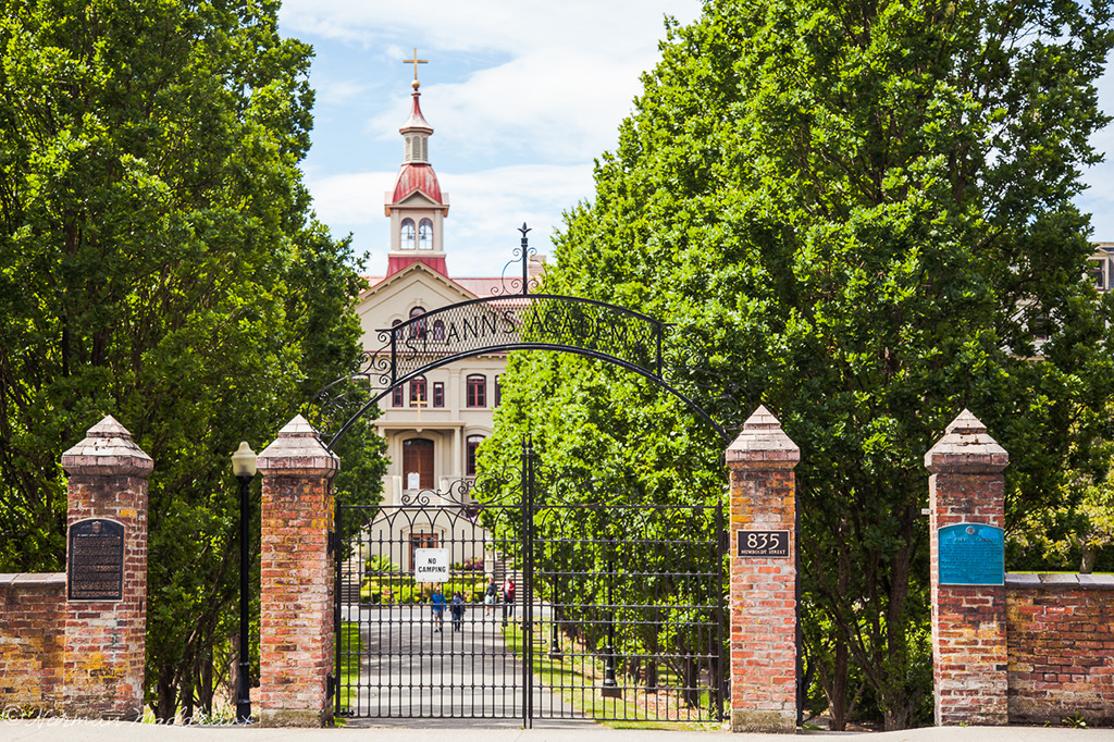 The Humboldt Gates, the unofficial symbol for St. Ann's Academy. Credit: Norman Maddeaux