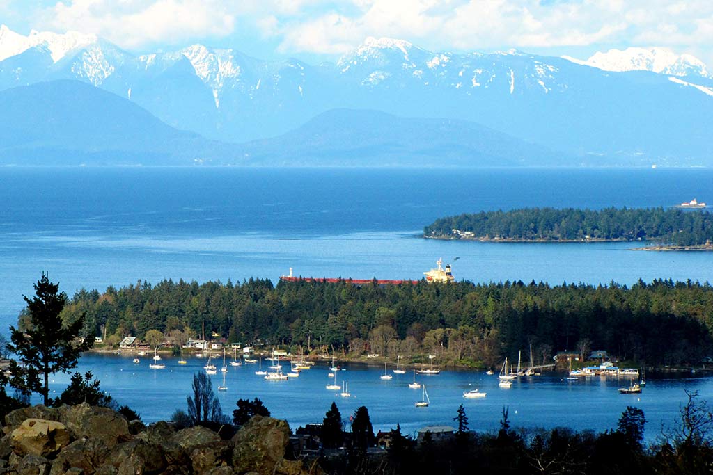 Surrounded by mountains and sea, the cozy town of Nanaimo is stunning. Credit: JO in BC